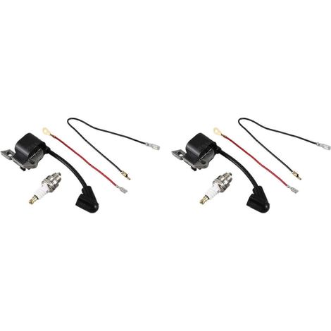 2 bobines d'allumage, bougies et câbles pour tronçonneuse Stihl MS170 MS180 (1/5)