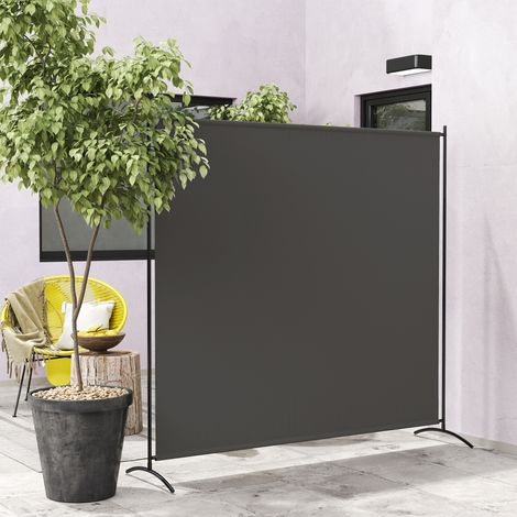 Paravent d'extérieur monobloc, hauteur 180 cm, protection UV30+, gris foncé (1/5)