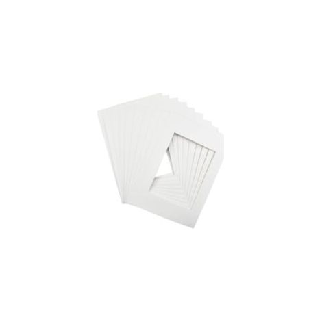Lot de 10 cadres photo en papier - Format A4 - Blanc - Passe-partout - Sans acide - Sur mesure - Pour cadre photo, poster, photo peinte (1/5)