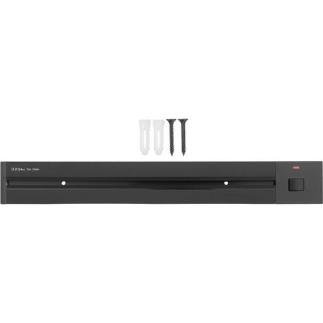 SJLERST Prise encastrée pour rail, 60 cm Cuisine, salon, bureau à domicile Multiprise encastrée dissimulée Noir (1/5)