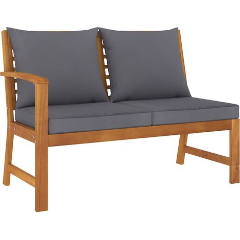 Banc de jardin avec coussin - Canapé design industriel gris foncé Bois d'acacia -BV89837 (1/5)