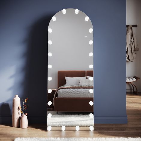 SONNI Standspiegel LED mit 3 Beleuchtungsmodi, Einstellbarer LED Beleuchtung, 26 Abnehmbare Leuchtmittel, LED-Touch-Schalter, 1600 x 600 x 25mm (1/5)
