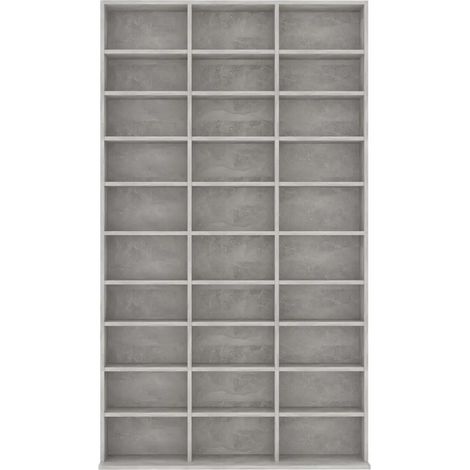 vidaXL CD Cabinet Concrete Grey 102x16x177.5 cm Engineered Wood