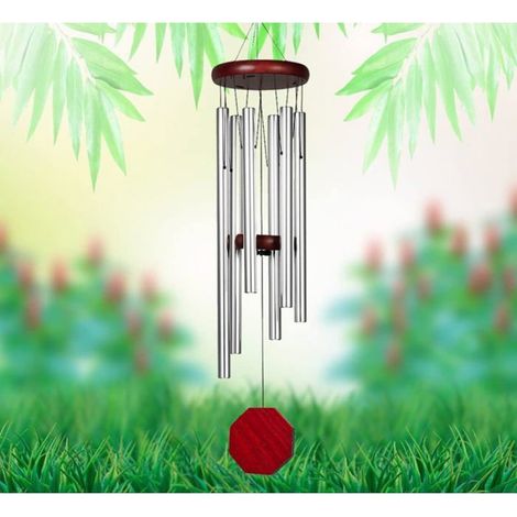 1 Carillon à vent,6 tubes en aluminium,son apaisant,décoration jardin,terrasse,porche (1/5)