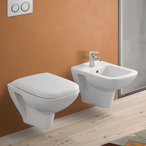 Sanitari sospesi Rimless in ceramica lucida e copriwc soft-close Venti (1/5)