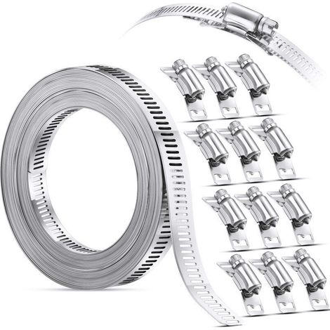Hose clamps, 304 stainless steel hose clamps, adjustable hose clamps, stainless steel hose clamps (1/5)