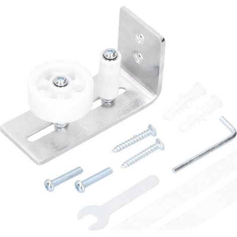 Guide de Plancher Porte Coulissante, Guide de Plancher de Porte de Grange, Rouleau Réglable Guide au Sol pour Portes Coulissantes,argent