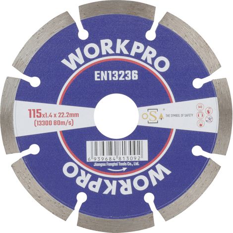 WorkPro GSOSSE-1 Trennscheibe 115 mm 1 St. Keramik, Porzellan, Marmor, Mauerwerk, Glas, Kalkstein, (1/2)