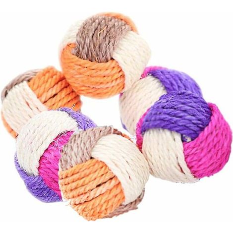 6 Pcs (couleur Alatoire) Balle En Sisal, Jouet En Sisal, Jouet En Sisal Pour Chat, Jouet En Sisal Pour Chat, Jouet En Sisal Pour Chat, Jouet En Si