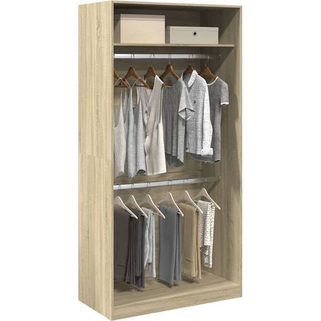 Armario madera contrachapada color roble  100x50x200 cm