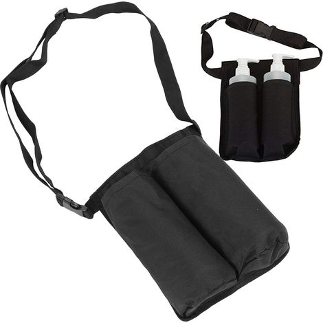 [NIE BENUTZT]Massageflaschentasche, spritzwassergeschützte Massagegürteltasche, für 2 Massageflaschen, mit verstellbarem Gürtel, leicht zu tragen (1/5)