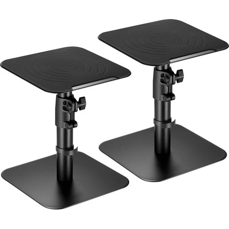 Pied Enceinte LH069-T Support Universel pour Haut-Parleur Idéal pour Home Cinéma et Bureau Dimensions 240 x 240 x 405 mm Lot de 2, Noir (1/5)