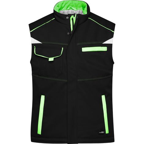 James & Nicholson Softshellweste mit warmem Innenfutter JN854 Gr. 6XL black/lime-green (1/5)