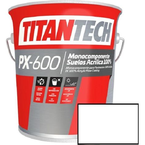 PINTURA SEÑALIZACIO VIAL BLANCA TITAN 4l PX-600 MONOCOMPONENTE SUELO ACRILICA 100%