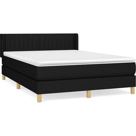 Maison Exclusive - Boxspringbett mit Matratze Schwarz 140x200 cm (1/5)