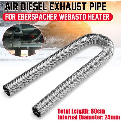 1 pièce tuyau échappement inox 60cm x 24mm - HAWUJ - Double couche, pour Webasto/Eberspacher (1/4)