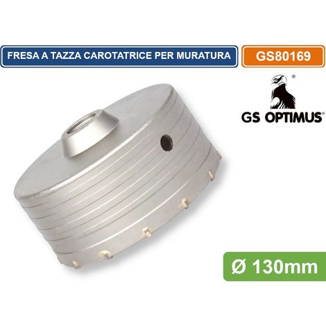 GS OPTIMUS GS80169 FRESA PERFORATRICE A TAZZA Ø 130MM M22 PER PIETRA CEMENTO CALCESTRUZZO