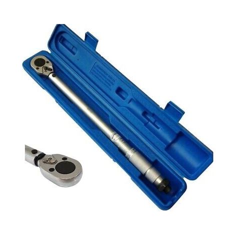 HEAVY DUTY 3/8 DRIVE TORQUE WRENCH CHROME STEEL RATCHET CASE 19-110NM SS173