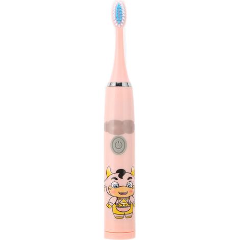 Brosse à dents électrique enfant poils souples - Modèle cartoon rose pour nettoyage dentaire des enfants