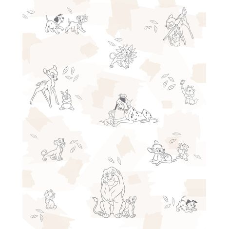 papier peint panoramique Disney beige - Komar