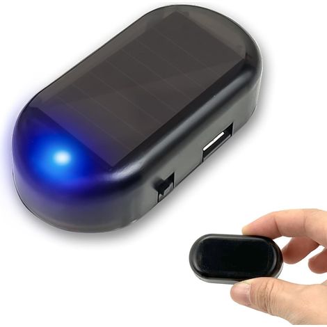 Solar-Autoalarm, Solar-Autoalarm simuliert, Diebstahlwarnleuchte, Solar-Warnblitz, Diebstahlsicherungssystem, Autoalarmleuchte, Autoalarm, Blau (1/5)