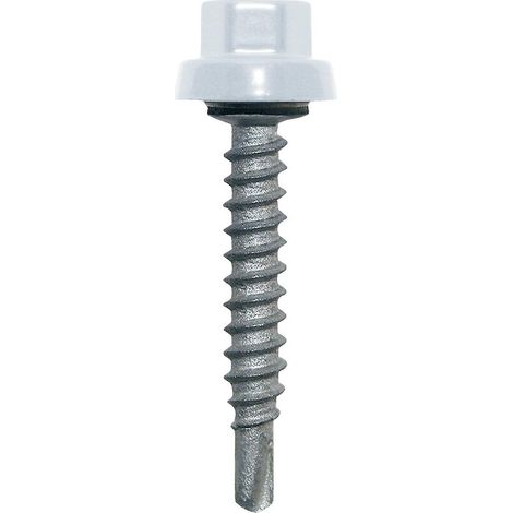Vis de bardage acier cémenté tête hexagonale laquée Zacrovis Bois coloris noir 6,5x38 mm boîte de 100 pièces - ETANCO