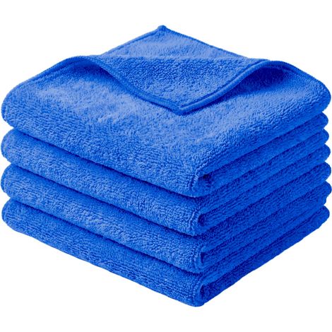 Hochabsorbierendes Mikrofasertuch Größe 40 × 40 cm Mikrofaserstärke 300 g/m² Ideales Autozubehör zum Entfernen von Autowachs und Politur 3er-Pack Blau (1/5)