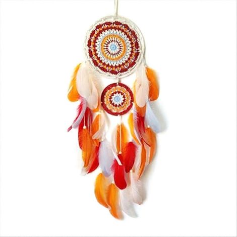 Attrape-rêves en plumes colorées, décoration murale (1/5)