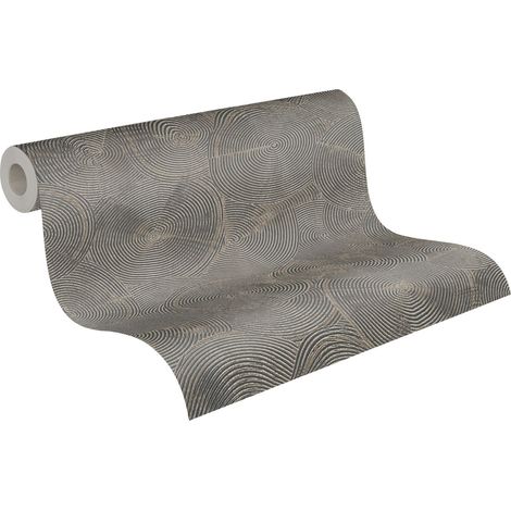 Papier peint ethnique argent gris Papier peint africain gris foncé pour salon et cuisine (1/5)