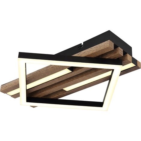 Deckenlampe Deckenleuchte Wohnzimmerlampe Holzoptik LED Schlafzimmerlampe L 33cm