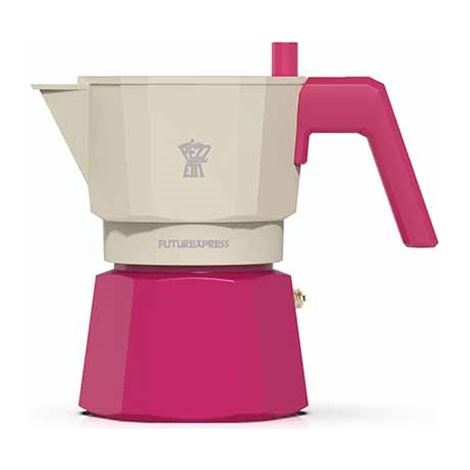 Orion Pezzetti Futurexpress cafetera moka blanca y rosa 6 tazas