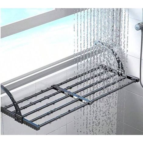Étendoir à linge extensible - Cintre polyvalent en acier au carbone, réglable de 38 à 55 cm, servant également d'étendoir à chaussures ou de cintre. (1/4)