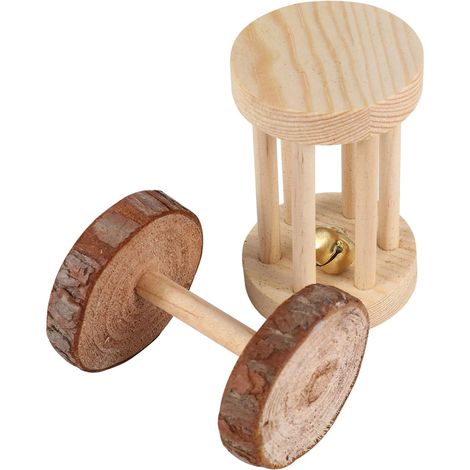 Holzspielzeug mit Rädern für Hamster, mit Glöckchen, 1er-Set (1/5)