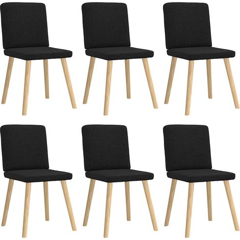 Lot de 6 Chaises à manger,Chaise de cuisine noir tissu CFW41343 (1/5)