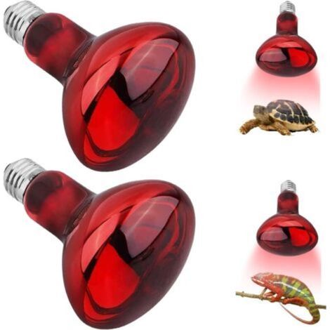 Lampe Chauffante Reptiles - E27 100 W - Infrarouge Rouge - Température Réglable - Pour Terrarium - Lot de 2 (1/5)