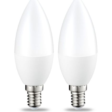 Pack of 2 Small E14 Edison Screw LED Flame Light Bulbs, 5W (equivalent to 40W), Warm White, Non-dimmable (1/4)