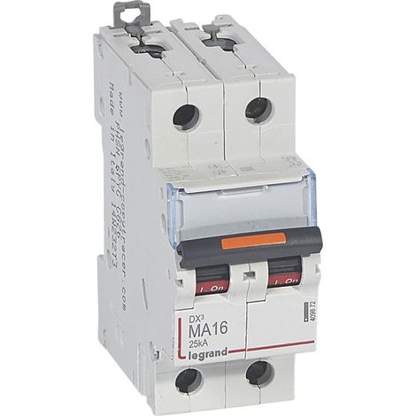 Disjoncteur magnétique seul DX³ MA Vis/Vis 2P 230/400V AC 16A 25kA