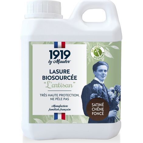 Lasure biosourcée protection extrême UV & intempéries - 5L Satiné Chêne Foncé - Air Intérieur A+ - L'Artisan 1919 by Mauler