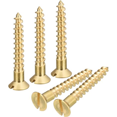 30Pcs Vis à Bois en Laiton M5 x 35mm pour Travail Du Bois Meubles (1/5)