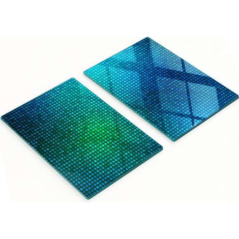 Tablas decorativas de vidrio para cortar y servir, diseño abstracto, 2x40x52 cm (1/5)