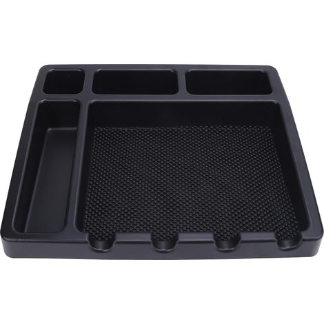 Plateau de rangement en ABS avec 4 encoches, tapis antidérapant, rangement d'outils de coupe de cheveux, idéal pour (1/4)