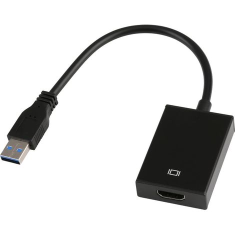 Adaptateur USB vers HDMI, Convertisseur USB 3.0/2.0 vers HDMI 1080P Full HD avec Audio pour PC, Ordinateur Portable, TV HDTV, Compatible avec Windows XP 7/8 / 8.1/10 (1/5)