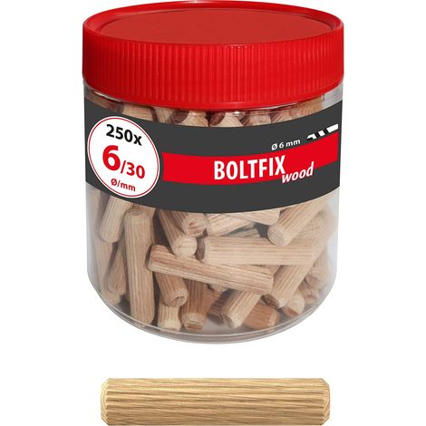 tassello di legno Boltfix wood 6x30 mm, tassello ondulato in faggio massiccio, 250 pz, 015200101 (1/5)