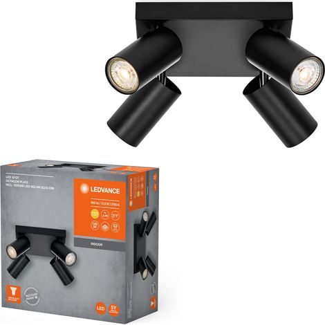 LED Spot Octagon PL 4X3.4W927GU10BKLEDV, Acier Inoxydable, 13.6 W, Black (1/5)