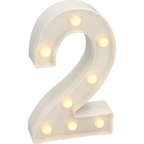 LED-Leuchtzahl 2, warmweiß 3000K, Innendekoration, Party-Nachtlicht (1/5)