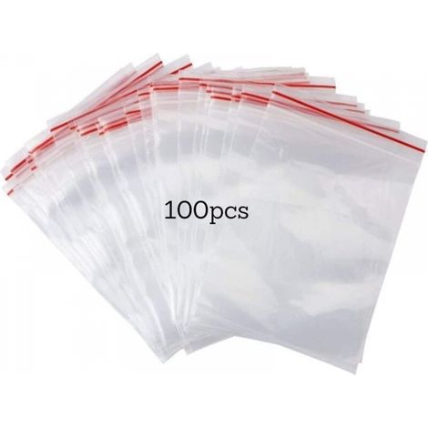 100 pcs Transparents (10 x 15cm) Sachets Zip Refermables Sachet Zip Transparent Pochette Zip Sachet Plastique Zip Pochette Plastique Zip Sachet Plastique Transparent Sachets (1/5)