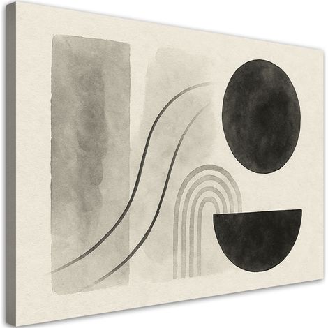 Quadro su tela, Geometria Astrattismo Acquerello Beige - 120x80 (1/3)