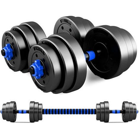 Kurzhanteln Verstellbar 2in1 Langhantel 2er Set 10kg Blau 10kg (1/5)