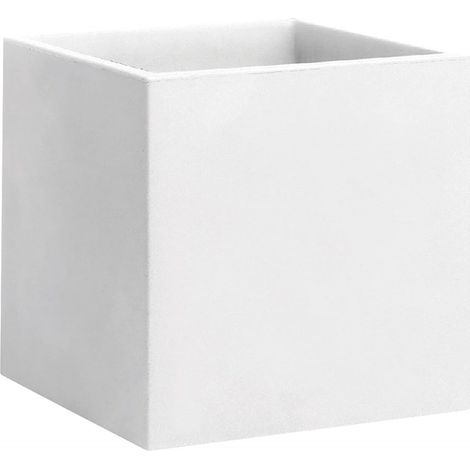 Vaso cubico resina MOMUS cm. 50 BIANCO