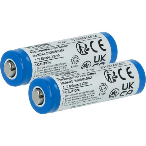 vhbw 2x Akku Ersatz für Carrera 370800053 für Racing Car (600mAh, 3,7V, Li-Ion)